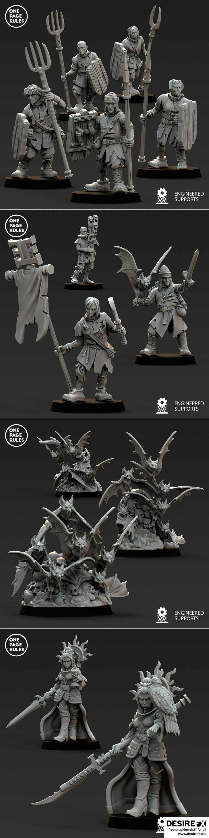 一页面规则 - 亡灵 vampires 2023 - 3D打印模型 STL|One Page Rules – Vampire Undead November 2023 – 3D Print Model STL
