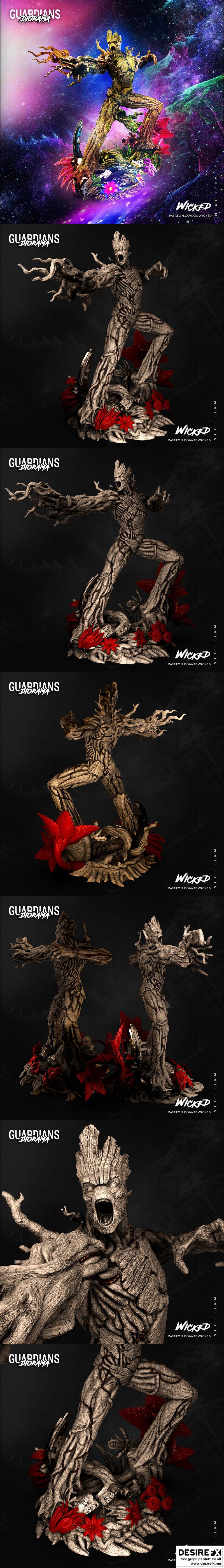 Wicked Groot 3D打印模型|Wicked – Groot Statue – 3D Print Mode