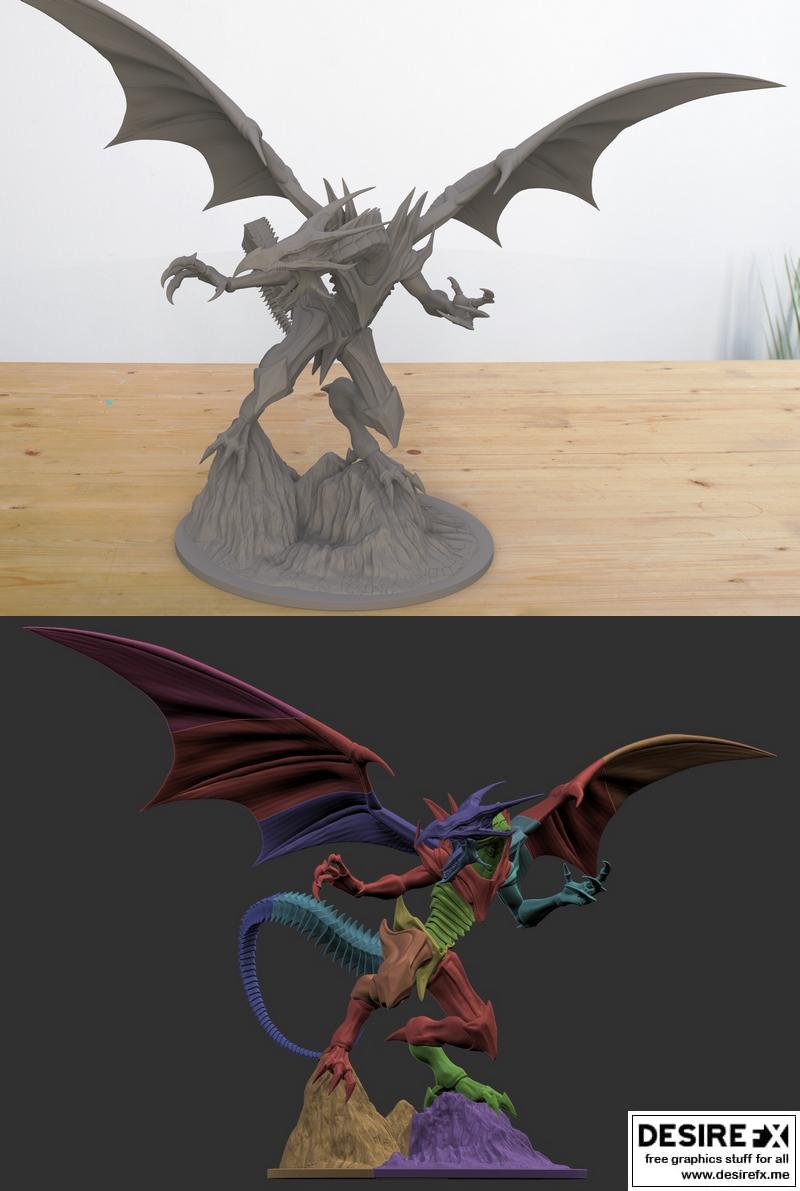 红眼黑龙 3D打印模型|Red Eyes Black Dragon – 3D Print Model