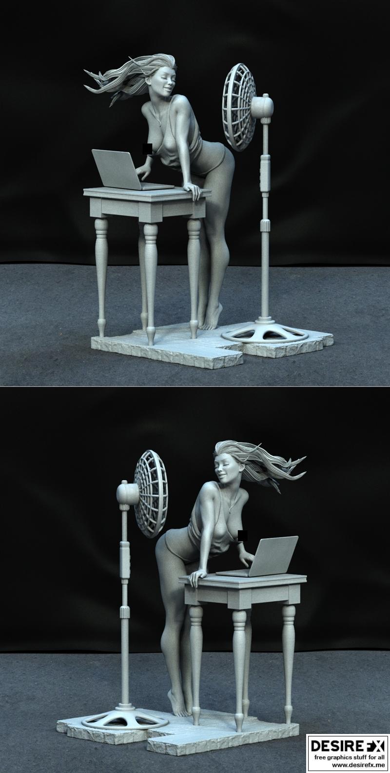 独家呈现 - 夏日女性 - 3D打印模型 STL|Exclusive – Woman summer – 3D Print Model STL