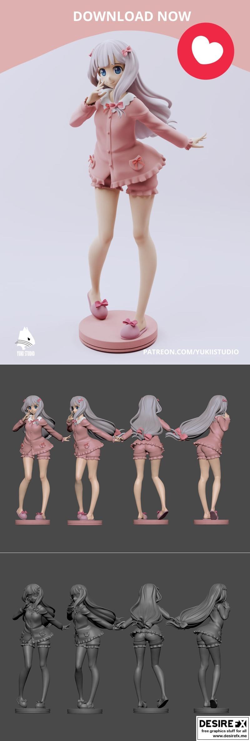 伊吹彩 《情色大师》3D打印模型|Yuki Studio – Izumi Sagiri – Eromanga Sensei – 3D Print Model STL