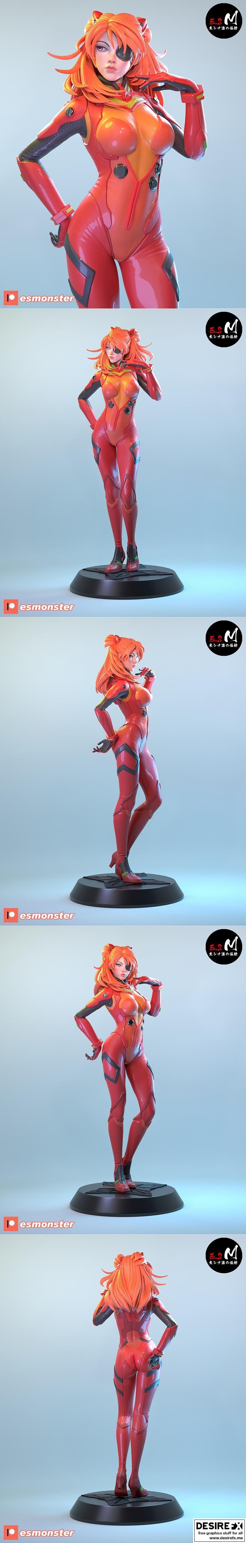 E.S.怪物 - 亚思卡 - 3D打印模型|E.S Monster – Asuka – 3D Print Model STL