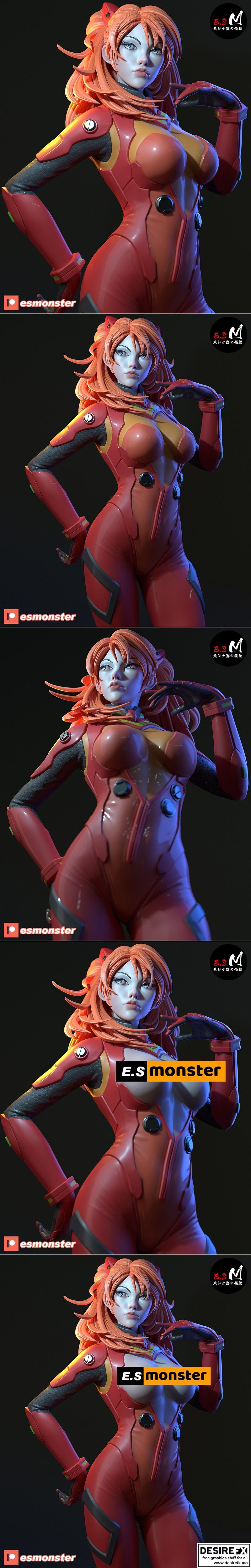 E.S.怪物 - 亚思卡 - 3D打印模型|E.S Monster – Asuka – 3D Print Model STL