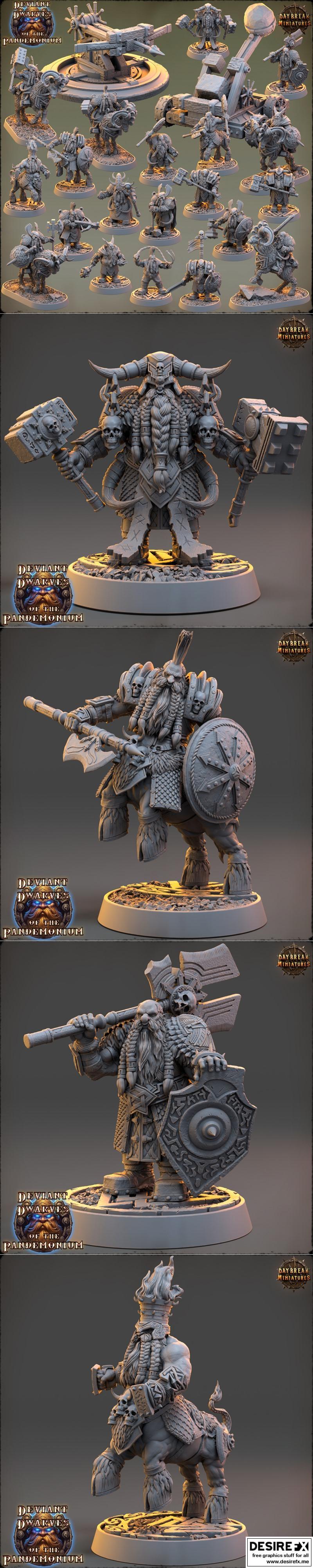 破晓微缩 – 疯狂地狱十月2023款 3D打印模型|Daybreak Miniatures – Deviant Dwarves of the Pandemonium October 2023 – 3D Print Model STL