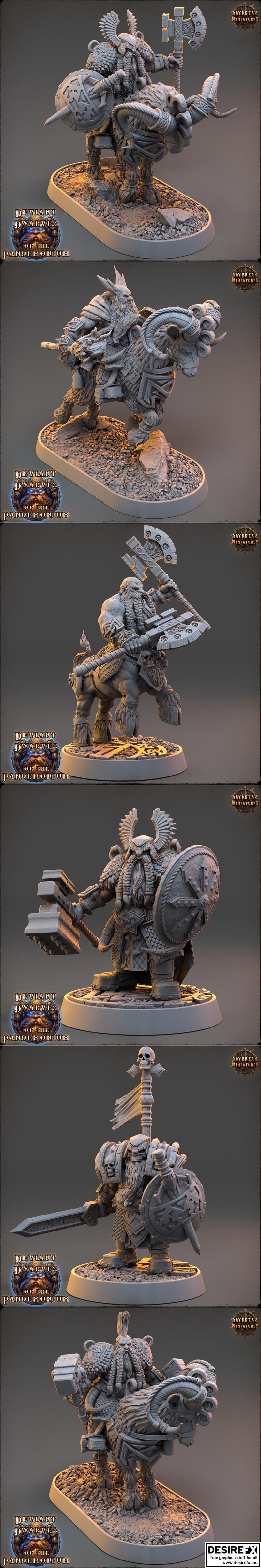 破晓微缩 – 疯狂地狱十月2023款 3D打印模型|Daybreak Miniatures – Deviant Dwarves of the Pandemonium October 2023 – 3D Print Model STL