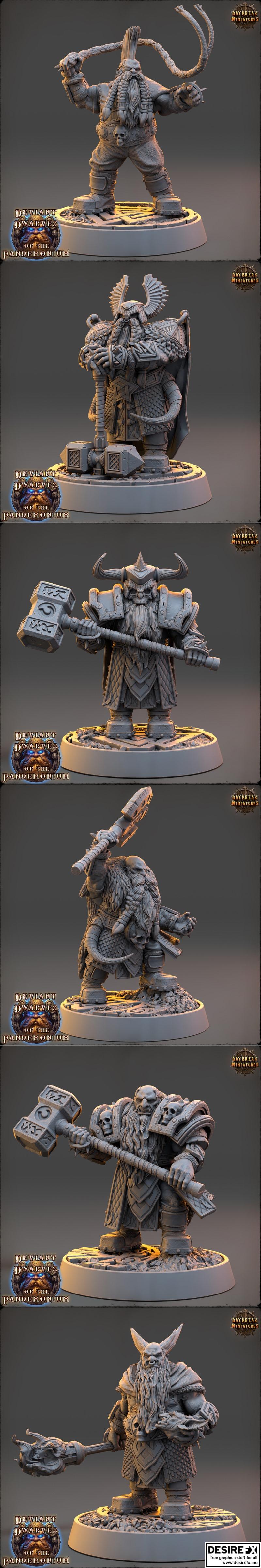 破晓微缩 – 疯狂地狱十月2023款 3D打印模型|Daybreak Miniatures – Deviant Dwarves of the Pandemonium October 2023 – 3D Print Model STL