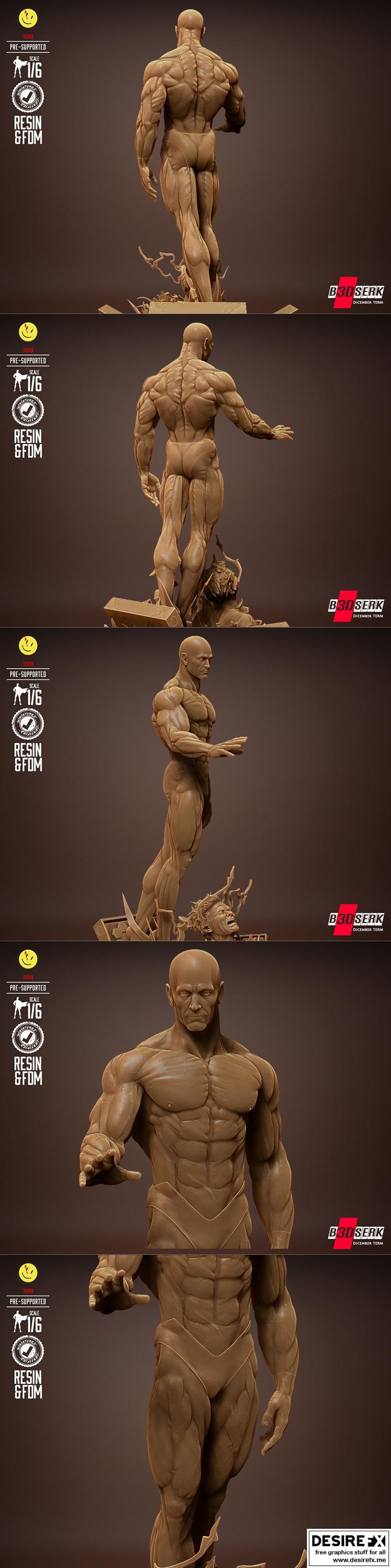 B3DSERK – 马丁·雷德 3D打印雕像模型|B3DSERK – Dr. Manhattan Statue – 3D Print Model STL