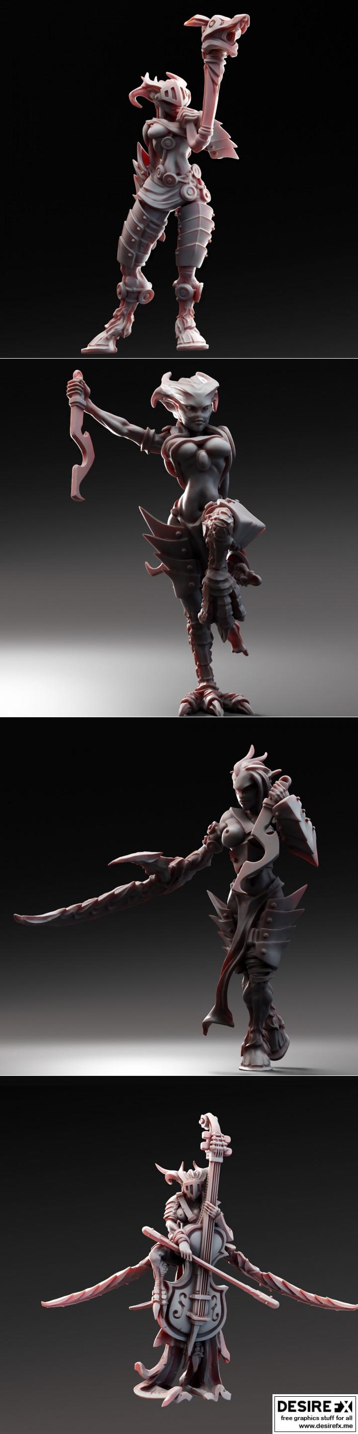 恶魔女仆——3D打印模型|Daemon Damzels – An Army to – 3D Print Model STL