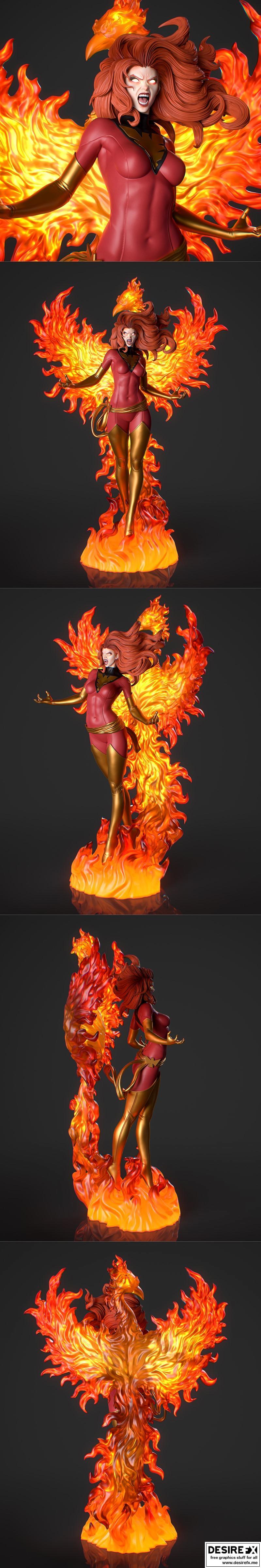 Ca 3d Studios - 薇薇安·格雷 - 3D打印模型|Ca 3d Studios – Jean Grey Phoenix – 3D Print Model STL