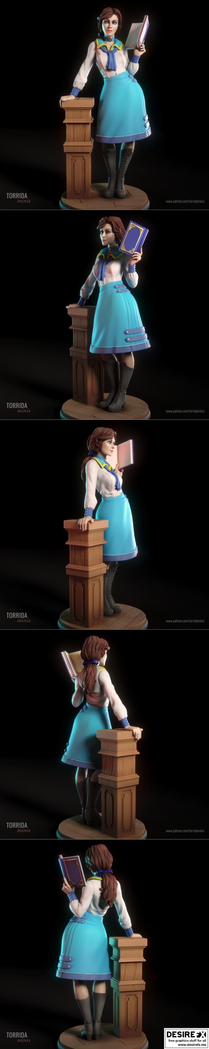 博斯克弹幕迷你模型——伊丽莎白3D打印造型|Torrida Minis – Elizabeth Bioshock – 3D Print Model STL