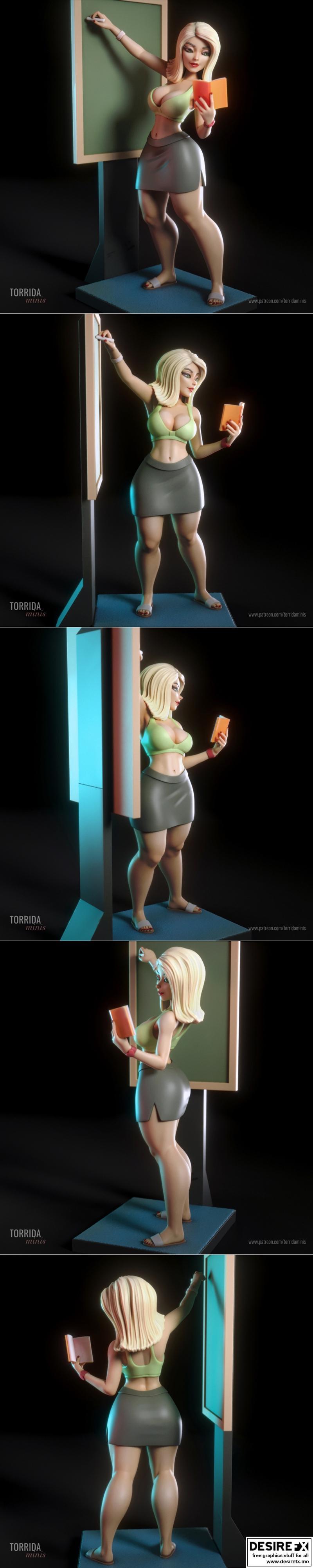 Torrida Minis - 学校教师玛丽 3D打印模型|Torrida Minis – Mari The School Teacher – 3D Print Model STL