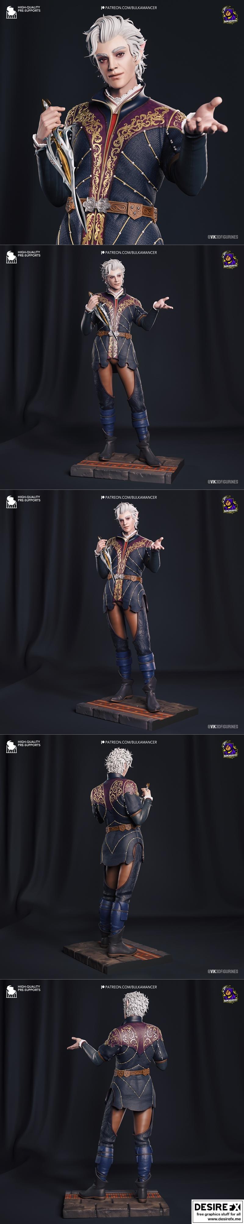 Bulkamancer雕刻 – Astarion – 无冬之夜3 3D打印模型|Bulkamancer Sculpts – Astarion – Baldurs Gate 3 – 3D Print Model STL