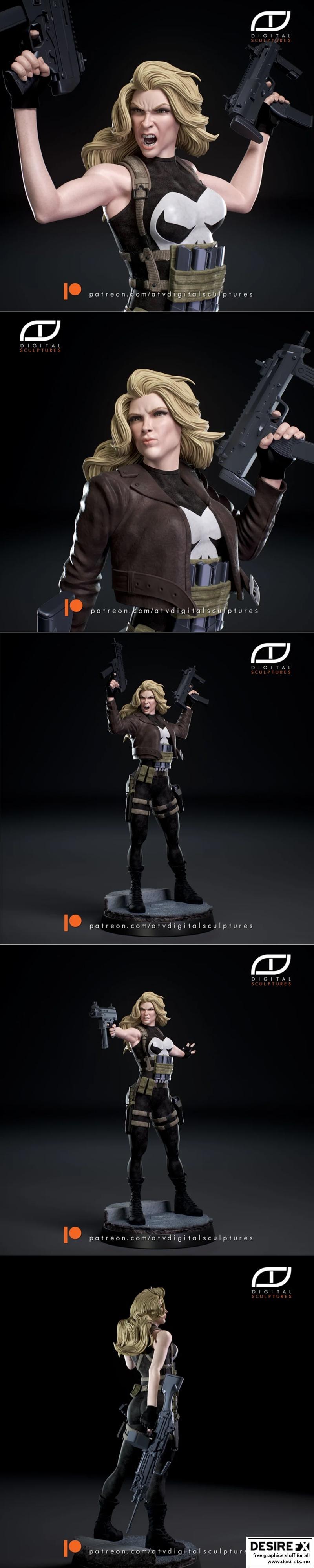 ATV莉恩·迈克尔斯 Lady Punisher 3D打印模型|ATV – Lynn Michaels – Lady Punisher – 3D Print Model STL