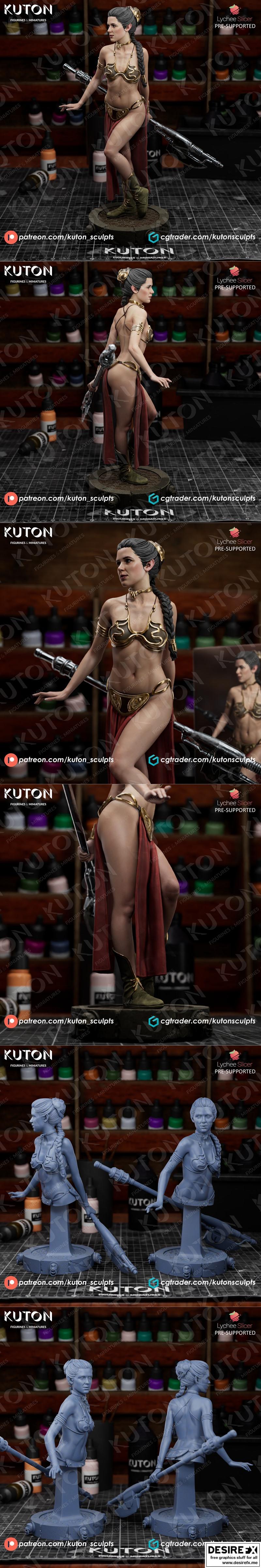 莱娅公主3D打印模型|Kuton Figurines – Princess Leia – 3D Print Model STL