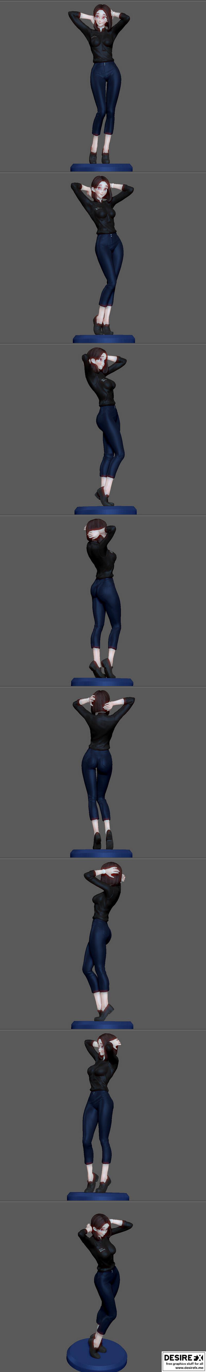 三星少女——3D打印动漫角色模型|Samsung Girl – 3D Print Model