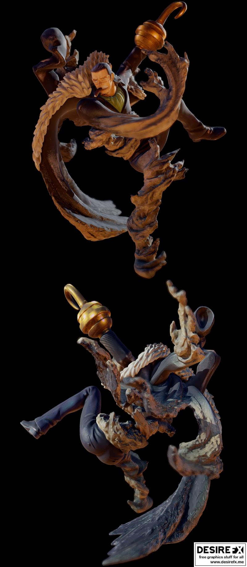 《海贼王·哥尔·D·罗杰》3D打印模型|One Piece Crocodile – 3D Print Model