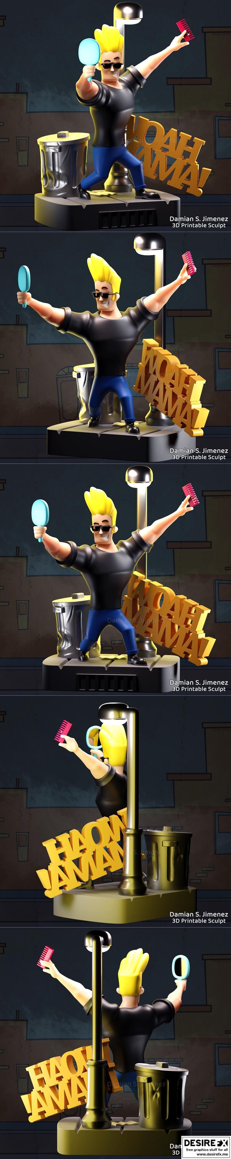 约翰尼·布拉沃 3D打印模型|Jhonny Bravo by Damian S.Jimenez – 3D Print Model STL