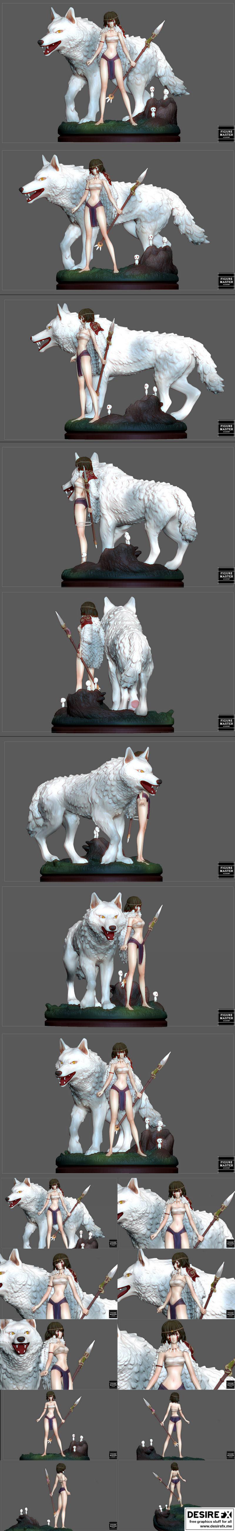 《幽灵公主》宫崎骏动漫野性女孩3D打印模型|Mononoke Hime Miyazaki Hayao Anime Sexy Wild Girl – 3D Print Model