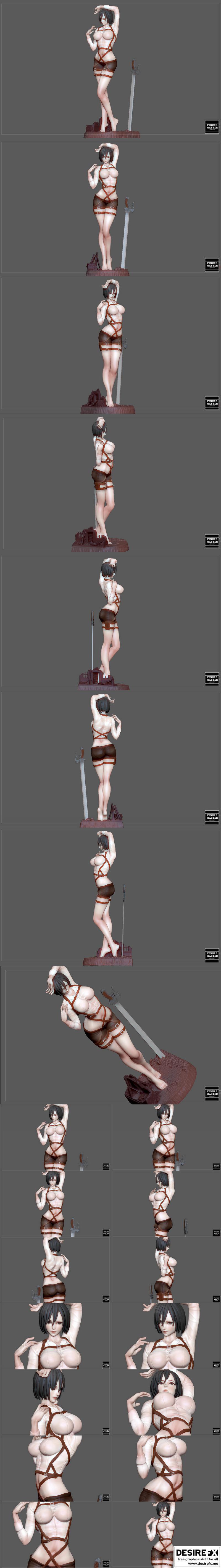 《进击的巨人》米卡莎3D打印模型|Mikasa Ackerman from Attack on Titan – 3D Print Model