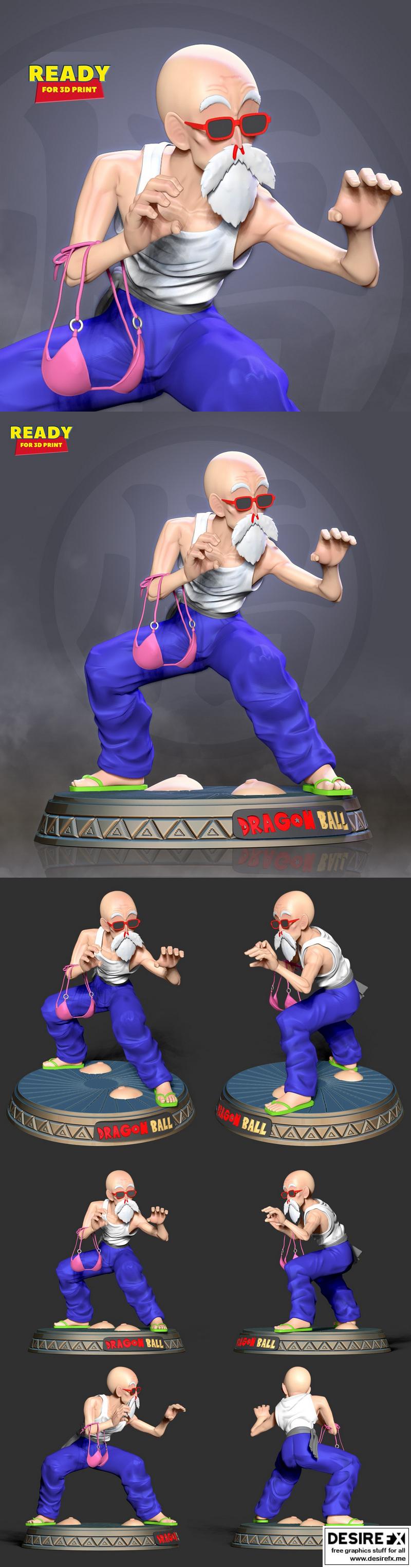 Master Roshi 3D打印模型|Master Roshi Ready to Fight – 3D Print Model