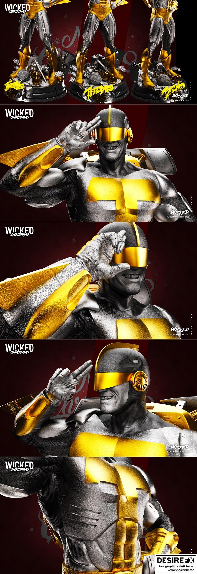 Wicked酷炫战士3D打印模型|Wicked – Trubo Man Sculpture – 3D Print Model STL
