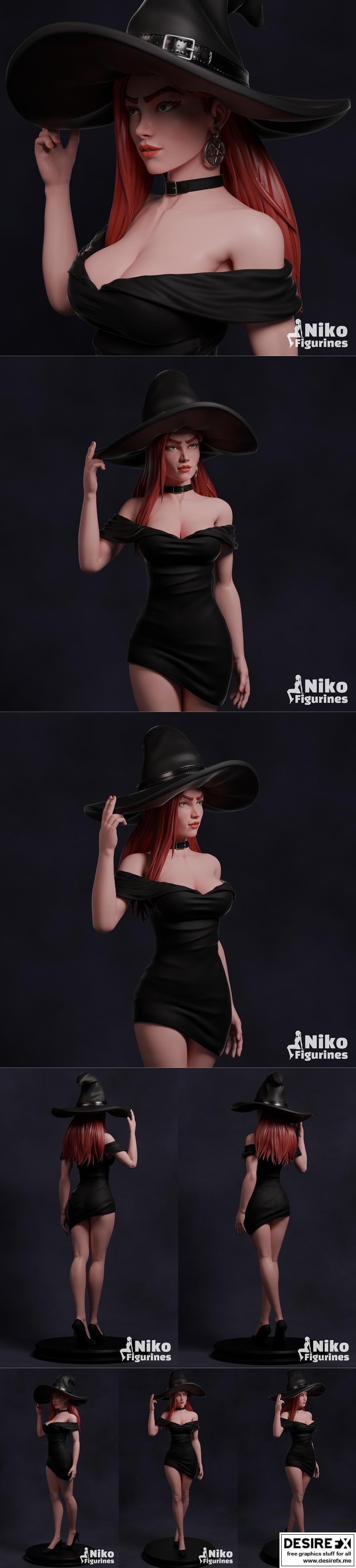 Niko工作室3D打印模型：巫女形象雕塑|Witch by Niko Figurines – 3D Print Model STL