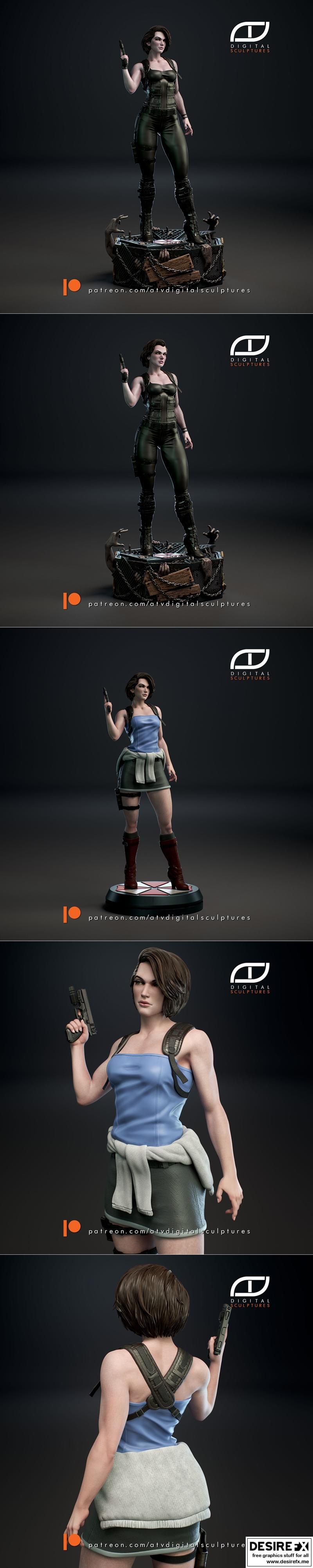 ATV数字雕塑·吉尔·瓦伦蒂恩·3D打印模型|ATV Digital Sculptures – Jill Valentine – 3D Print Model STL