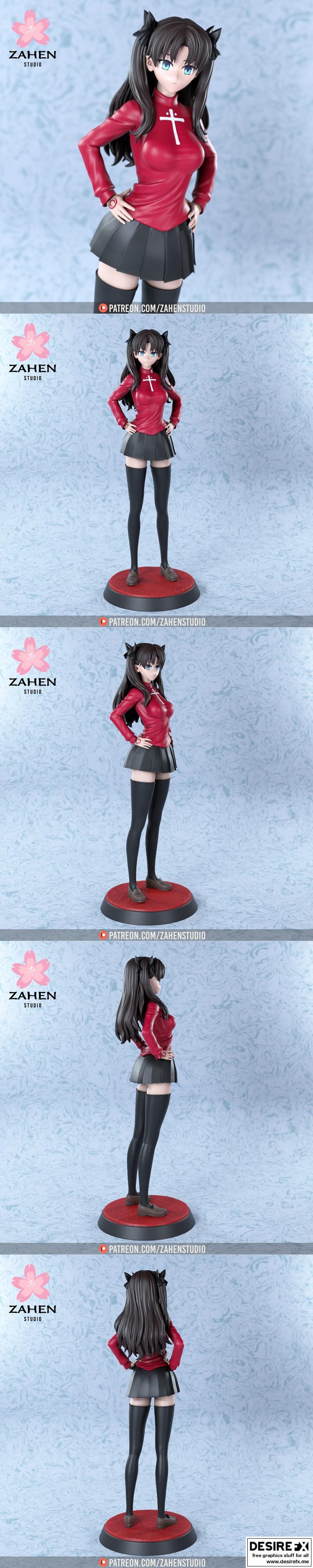 Zahen Studio - 《转生成数学少女》里尔·托萨卡 - 3D打印模型|Zahen Studio – Rin Tohsaka – 3D Print Model STL