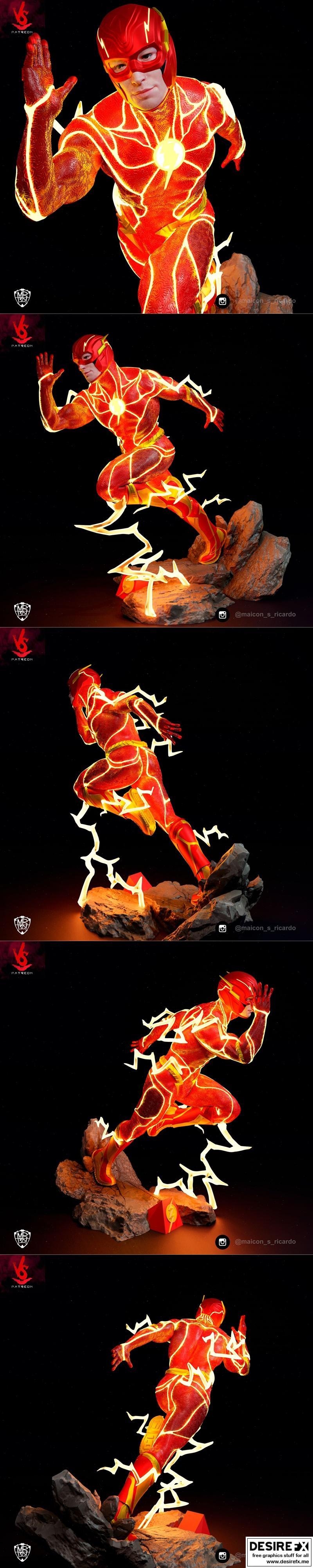 闪电侠 Ezra Miller 行走 3D打印模型|The Flash Ezra Miller Running – 3D Print Model STL