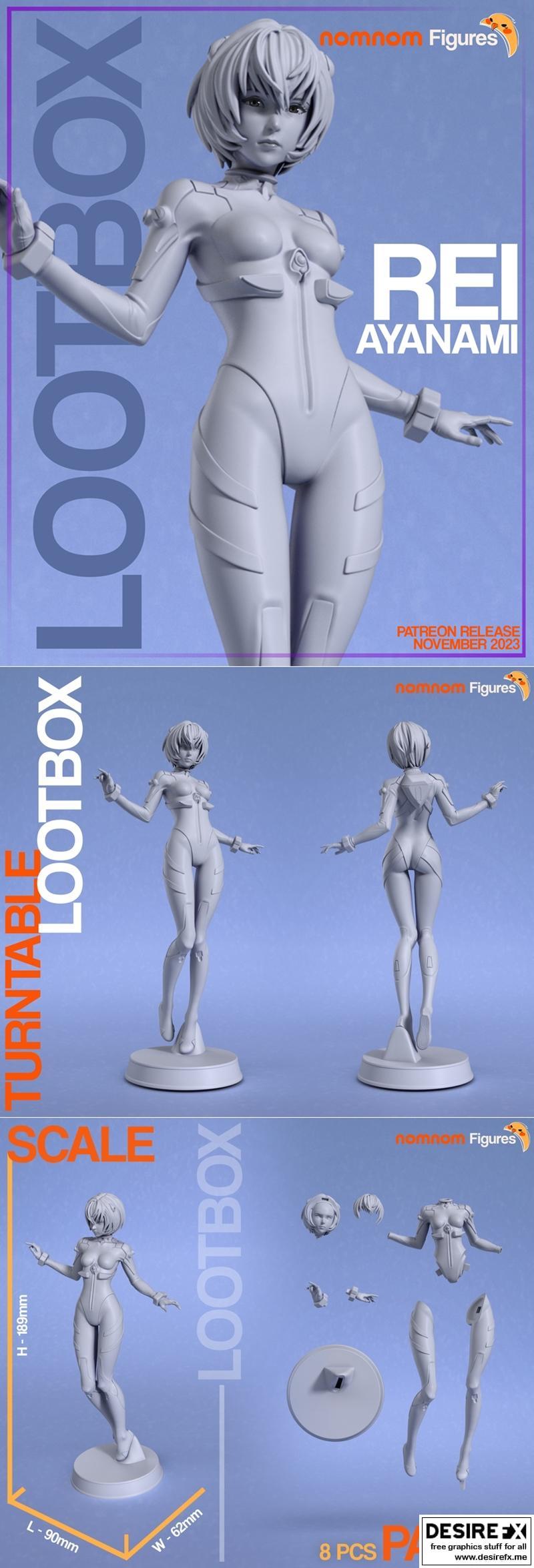 诺姆模型 - 迪迦奥特曼 - 亚美莉亚3D打印模型|Nomnom Figures – Rei Ayanami – 3D Print Model STL