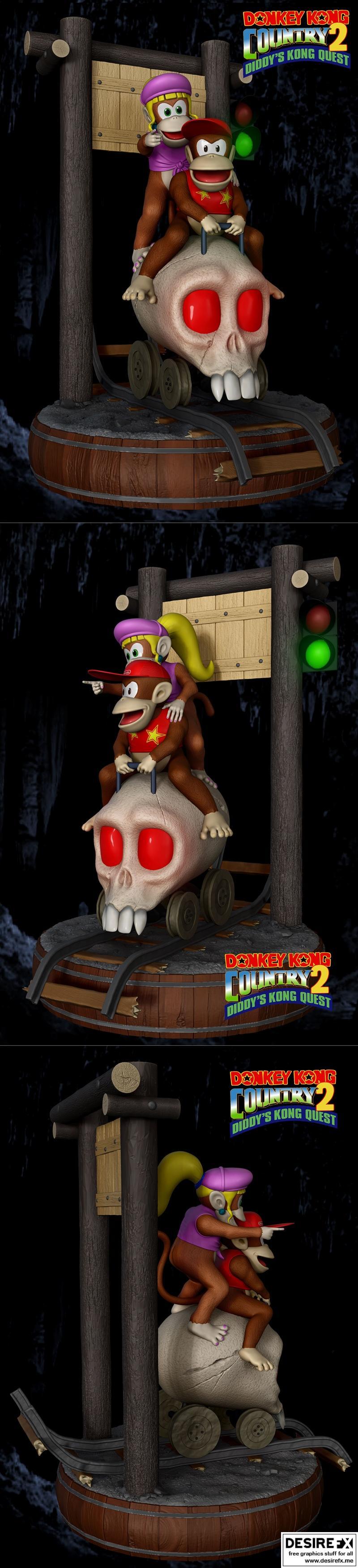 Donkey Kong Country 2 3D打印模型|Donkey Kong Country 2 – 3D Print Model STL