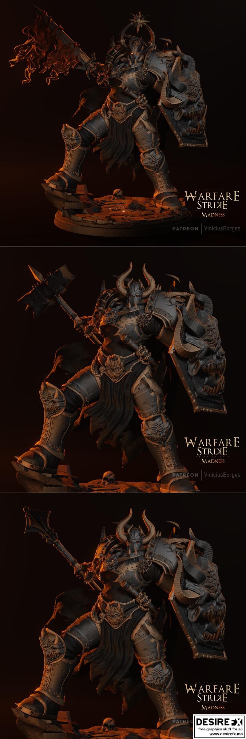 战争打击——疯狂——战士 3D打印模型|Warfare Strike – Madness – Warrior – 3D Print Model STL