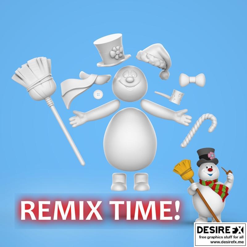 冰雪奇缘雪人模型-3D打印雕塑|Frosty The Snowman – Remix – 3D Print Model STL