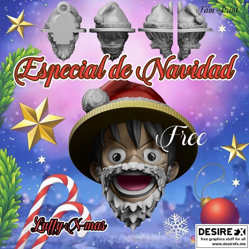 路飞圣诞节装饰 3D打印模型|LUFFY X-mas adorno – 3D Print Model STL