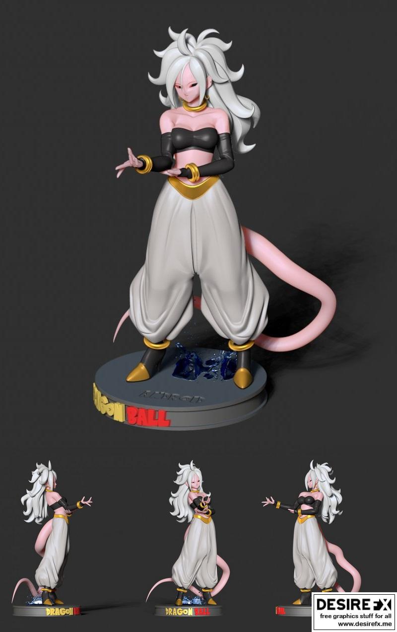 《龙珠动漫3D打印模型》|Android 21 – Dragon Ball Fanart – 3D Print Model