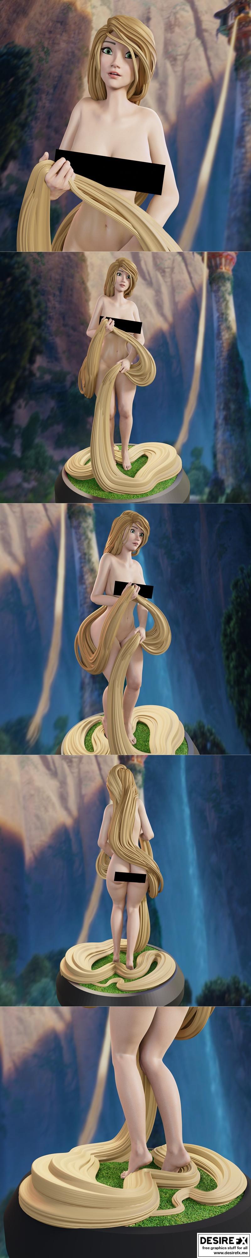 QB Works – 魔法长发公主 3D打印模型|QB Works – Rapunzel – 3D Print Model STL