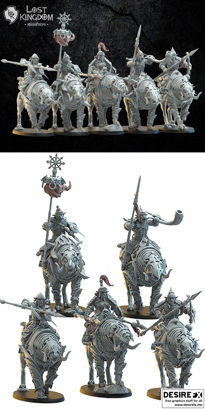 蒙古勇士骑士3D打印模型|Mongobbo Spearmen Knights – 3D Print Model
