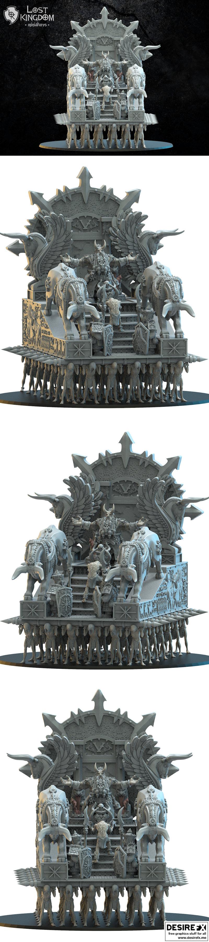 神王驾临华盖——3D打印模型|Assur the God King on Palanquin – 3D Print Model