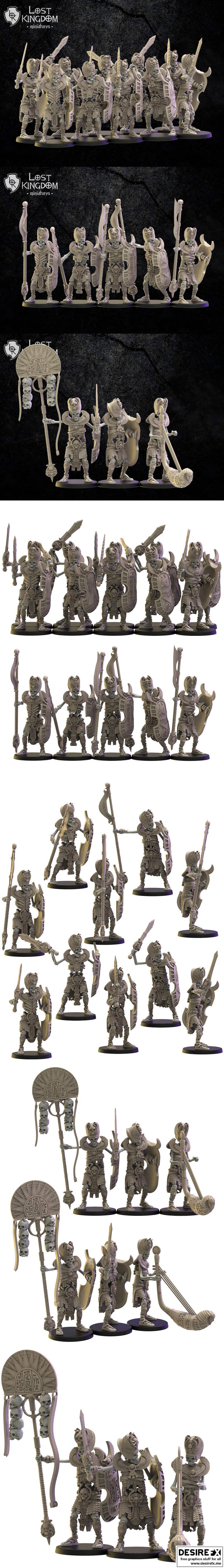 阿蒙-拉守卫指挥组 3D打印模型|Amun-Re Guard and Command Group – 3D Print Model