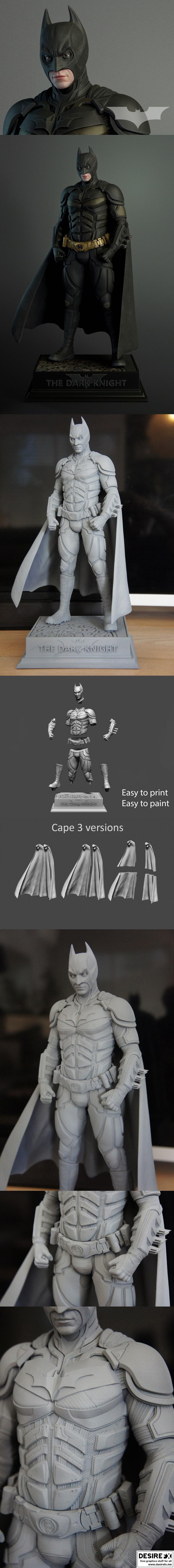 蝙蝠侠3D打印模型|Batman – The Dark Knight Movie – 3D Model Print