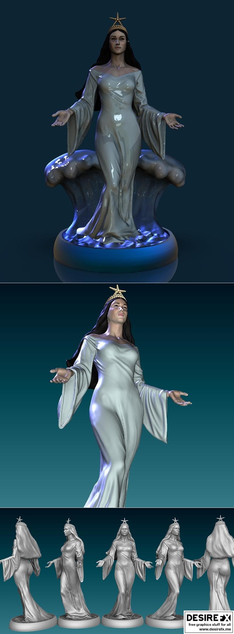 耶曼贾，海之母——3D打印模型|Yemanja mother of the sea – 3D Print Model STL