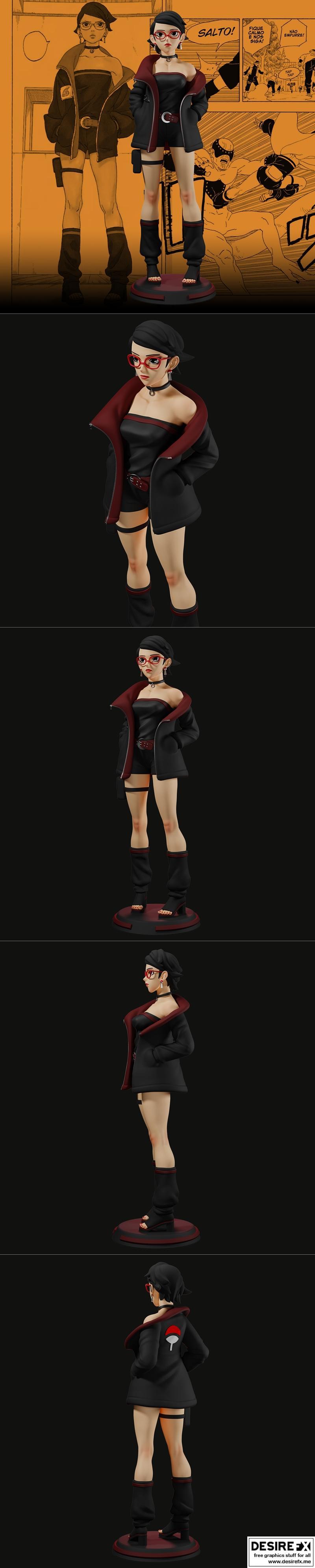 萨拉达·乌契哈 3D打印模型|Sarada Uchiha by Gabriel Meyer – 3D Print Model STL