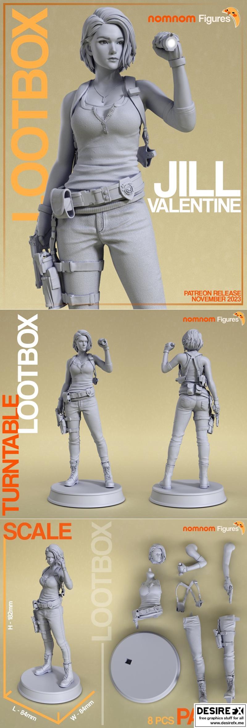 生化危机 Jill 芙兰西斯 3D打印模型|Nomnom Figures – Jill Valentine from Resident Evil – 3D Print Model STL