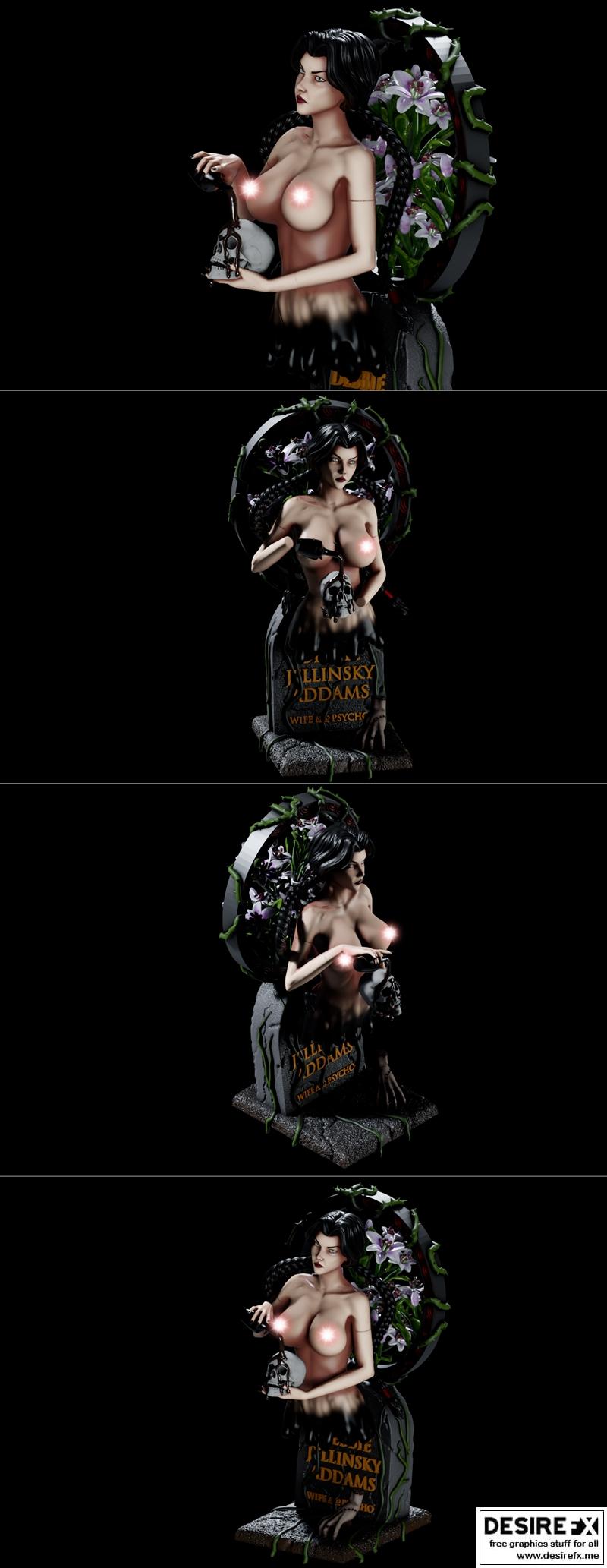 Pggasta 3D打印模型：动漫游戏角色周三造型 STL文件|Pggasta 3D – Wednesday – 3D Print Model STL