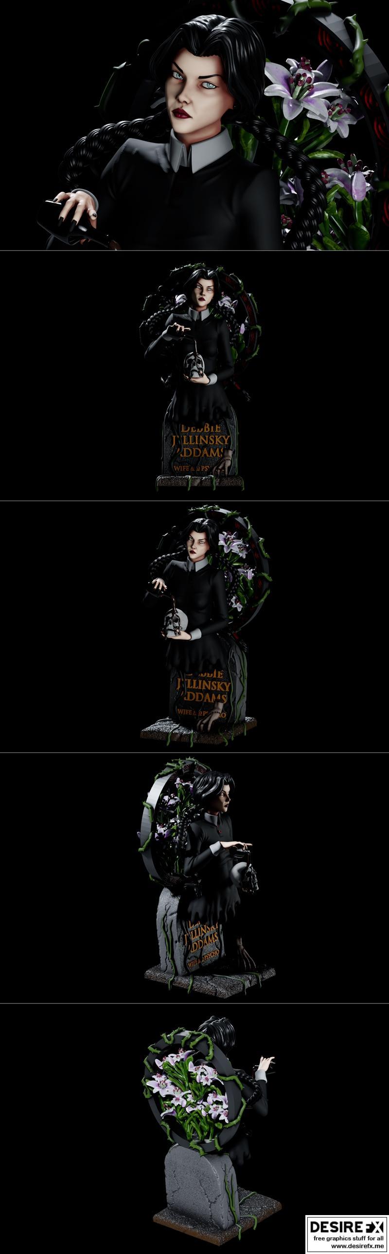 Pggasta 3D打印模型：动漫游戏角色周三造型 STL文件|Pggasta 3D – Wednesday – 3D Print Model STL