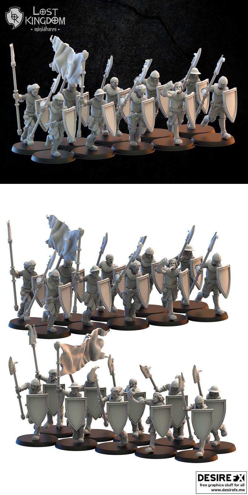 步兵战士3D打印模型|Spearmen On Foot – 3D Print Model