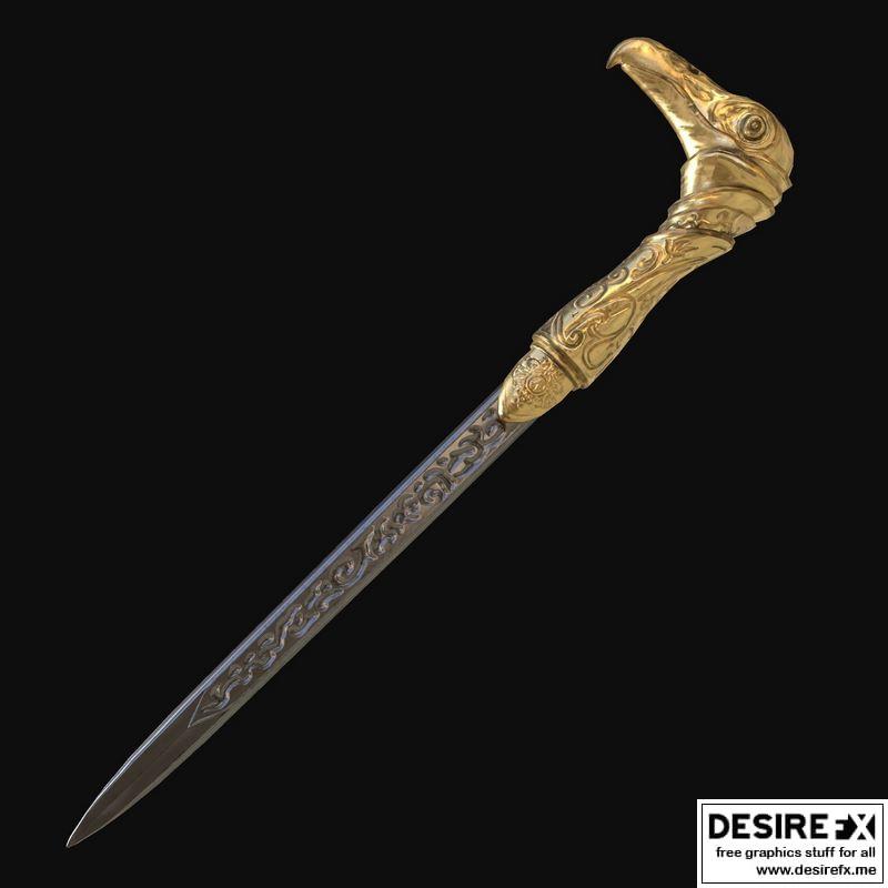 《刺客信条 Syndicate 犬剑 3D打印模型》|Cane Sword – Assassins Creed Syndicate Low-poly 3D print model