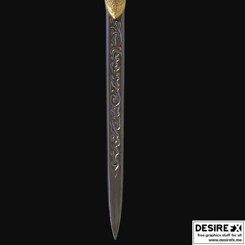 《刺客信条 Syndicate 犬剑 3D打印模型》|Cane Sword – Assassins Creed Syndicate Low-poly 3D print model