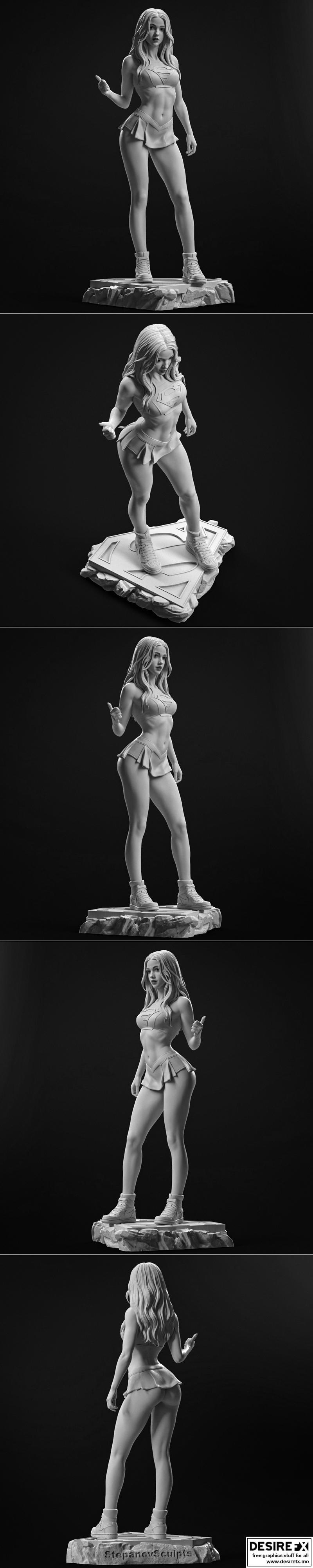 Stepanov工作室打造的超级女孩3D打印模型|Stepanov Sculpts – Super Girl – 3D Print Model STL