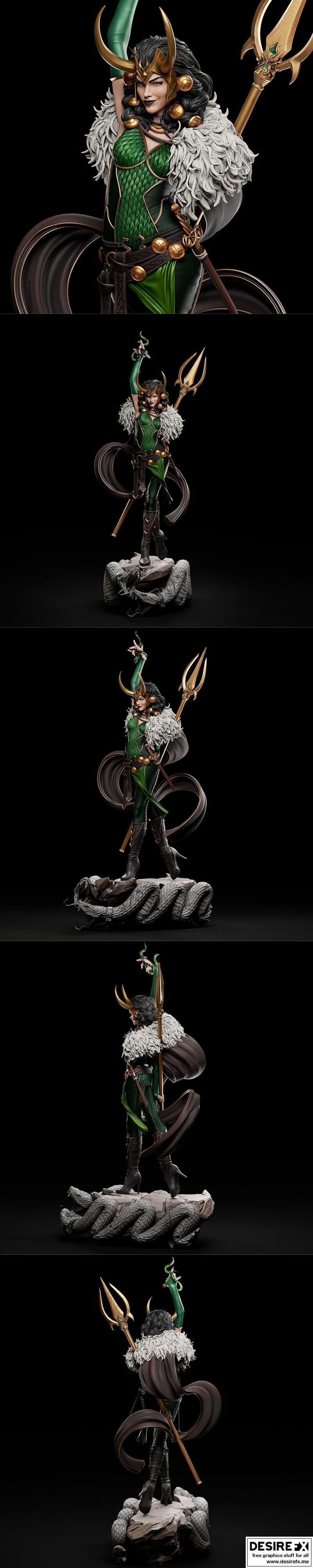 Ca 3d Studios - 女巫洛基 - 3D打印模型|Ca 3d Studios – Lady Loki – 3D Print Model STL